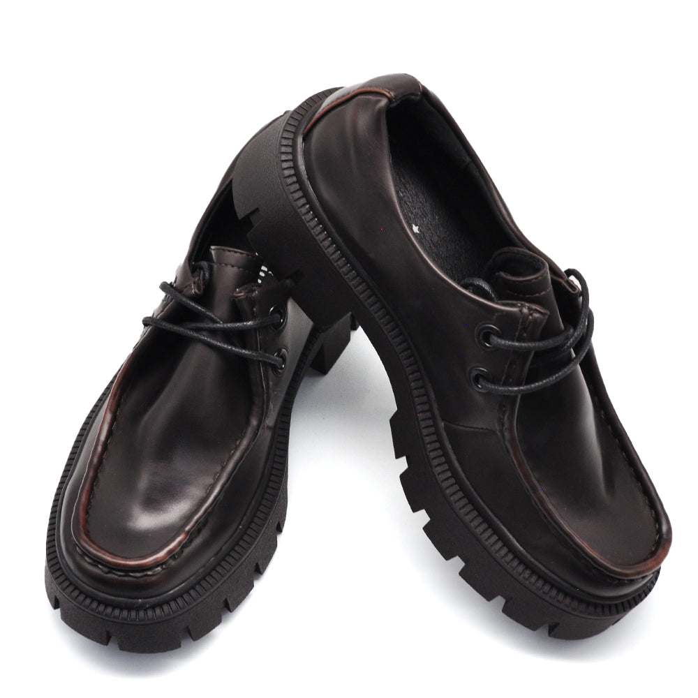 Scarpe Da Donna Mocassini Loafer Con Lacci Stringati Platform G707