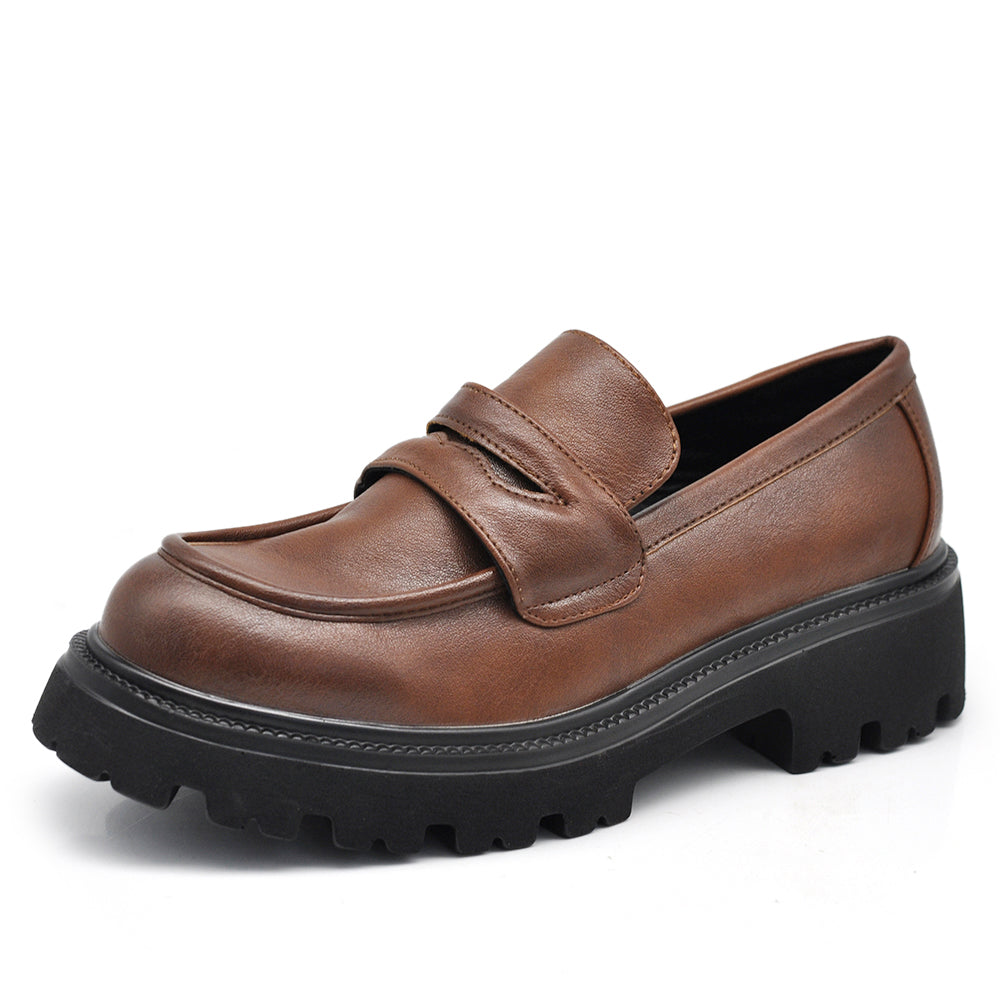 Scarpe Da Donna Mocassini Loafer Slip On Con Platform MP621