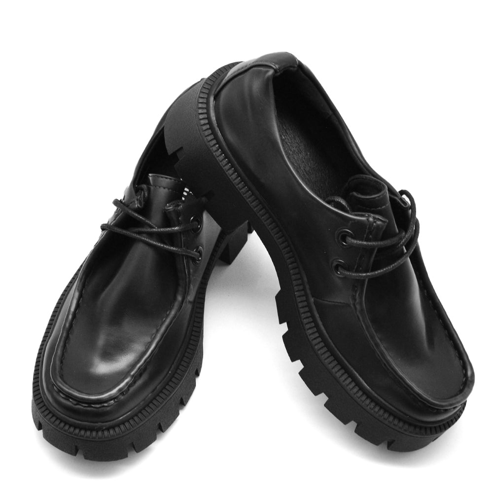 Scarpe Da Donna Mocassini Loafer Con Lacci Stringati Platform G707