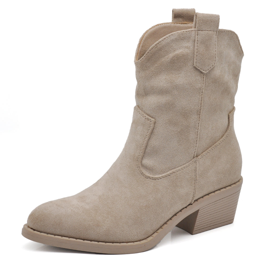 Stivali Stivaletti da Donna Camperos Texani Camoscio Sintetico IF678-1 nero khaki beige