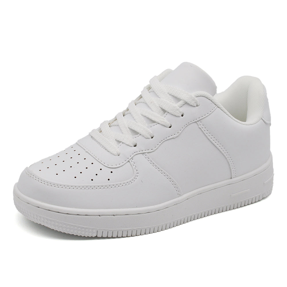 Sneakers Donna Basse Casual Sportive con Lacci, Punta Traforata e Suola Spessa, Scarpe Urban Streetwear GRZ9927 nero bianco