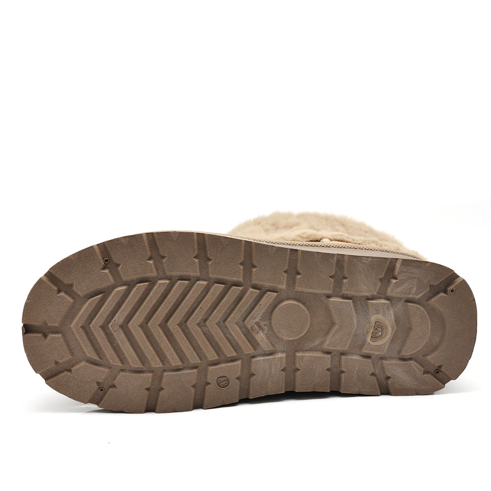 Stivali Mammut Camoscio Pelosi Con Pelliccia Pelo da Donna Doposci Platform T004 nero camel khaki