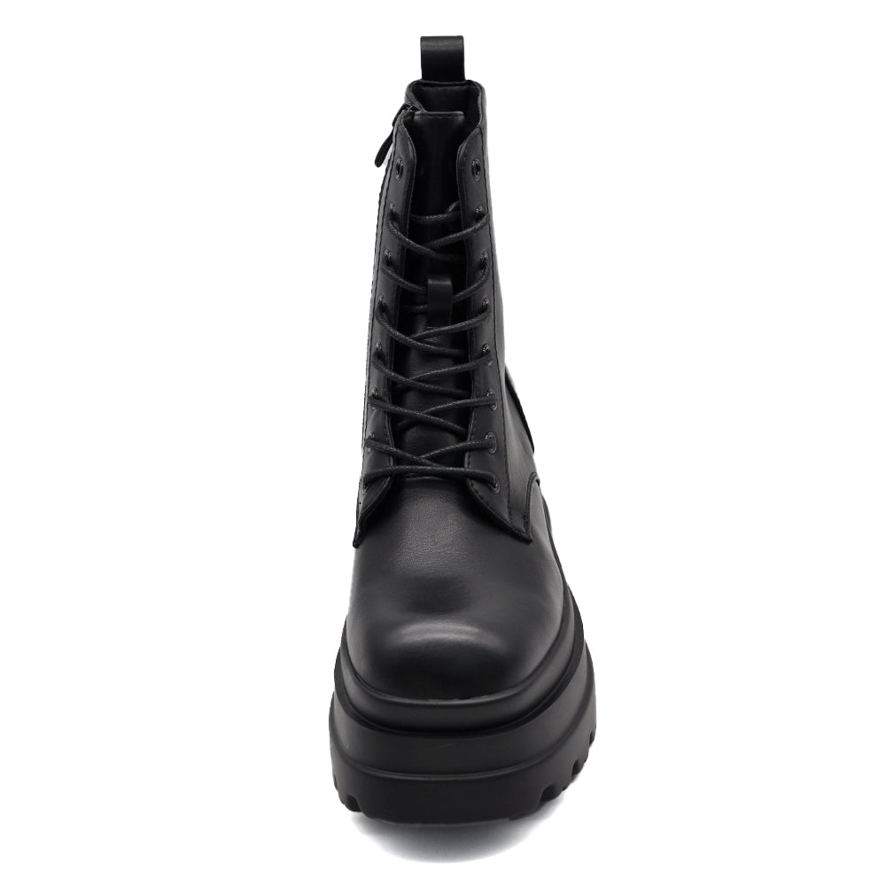 Stivali Stivaletti Neri Platform Donna Anfibi combat boots lacci Platform 192