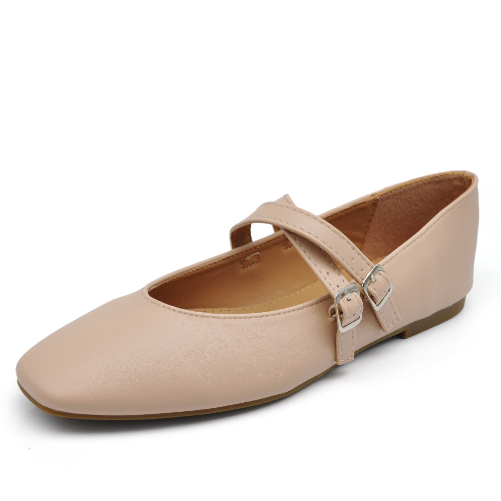 Ballerine A Punta Quadrata Friulane Scarpe Veneziane con Cinturino Da Donna Q2568