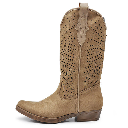 Stivaletto texano traforato donna – stivali western primaverili estivi C19004-5