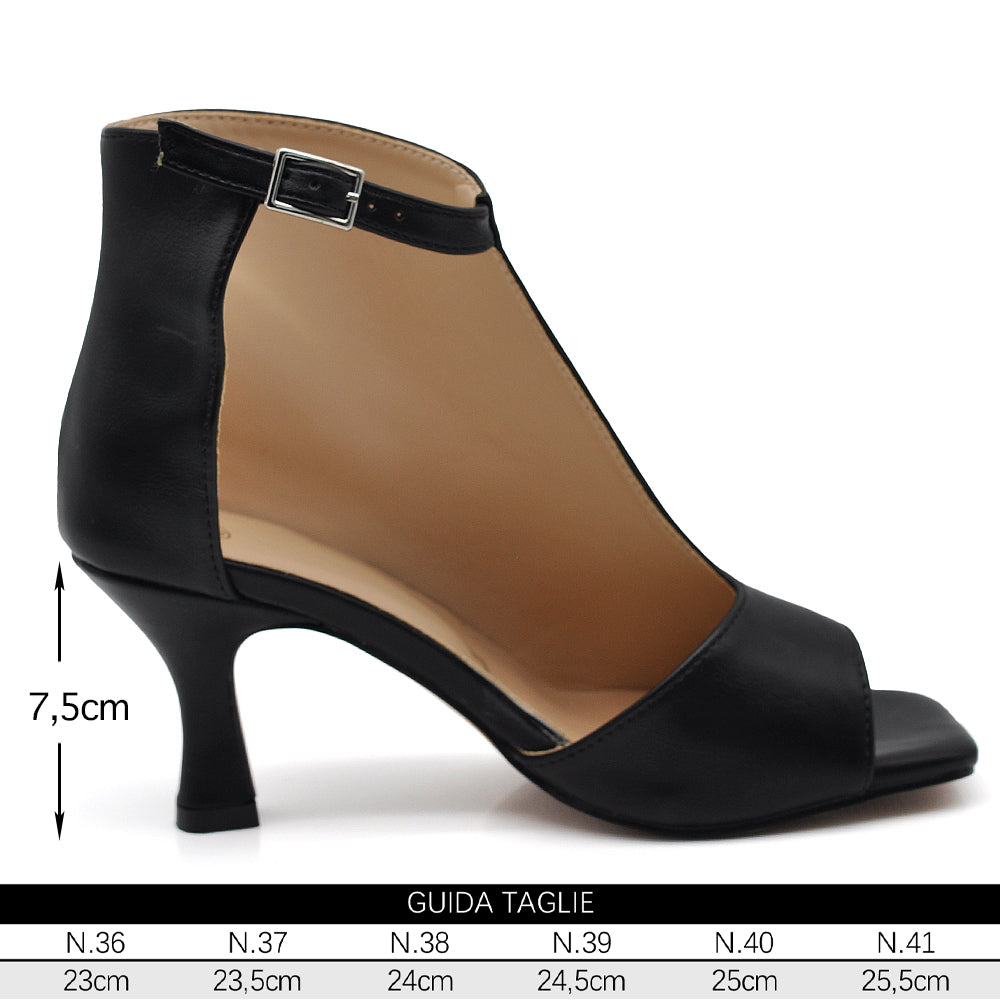 Scarpe Tronchetti Sandali Da Donna Con Tacco A Rocchetto Cerimonia Spuntati