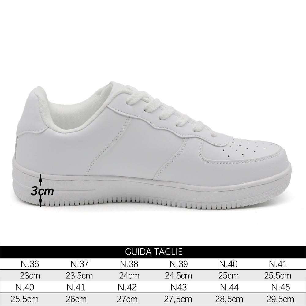 Sneakers Uomo Basse Casual Sportive con Lacci, Punta Traforata e Suola Spessa, Scarpe Urban Streetwear GRZ9926 nero bianco
