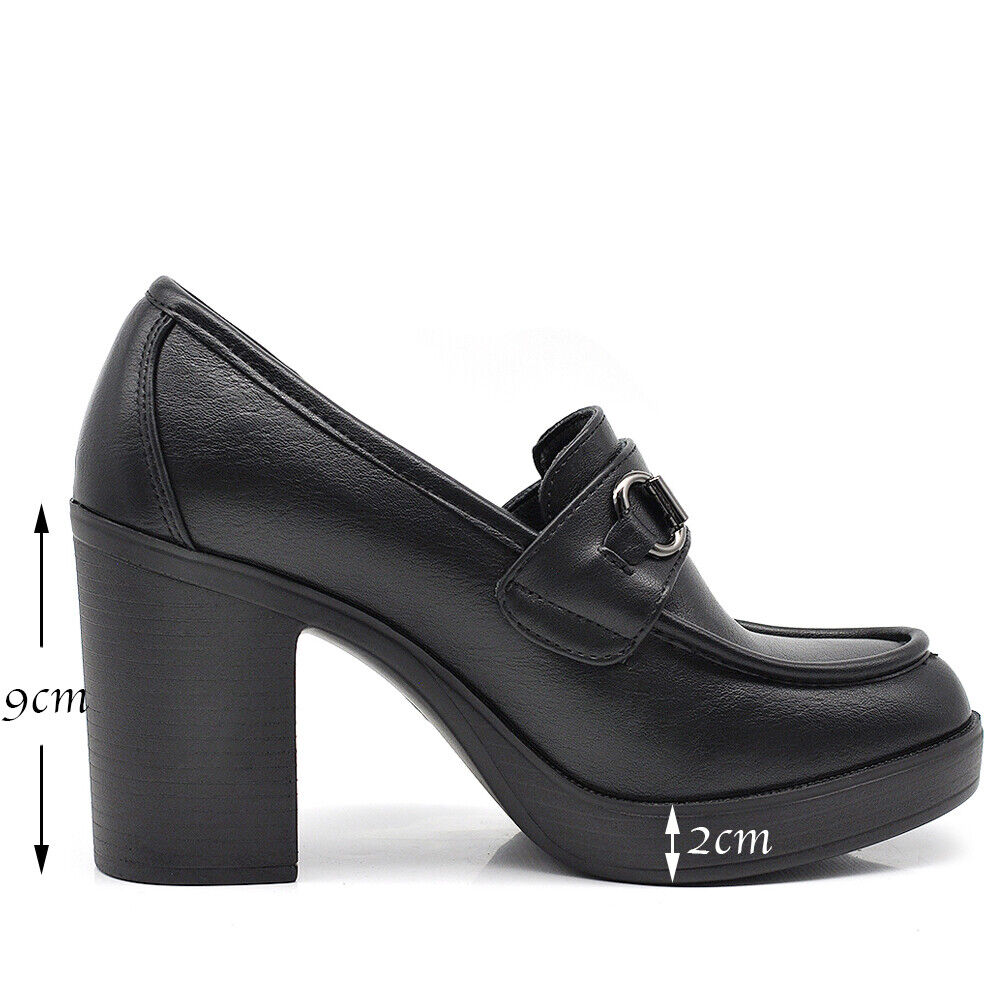 Mocassini Loafers Décolleté Da Donna Morsetto Con Tacco Grosso MP354-12
