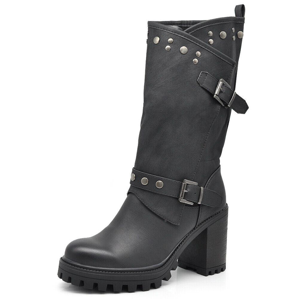Stivali Stivaletti Tronchetti Primaverili Da Donna Tacco Plateau Platform G673