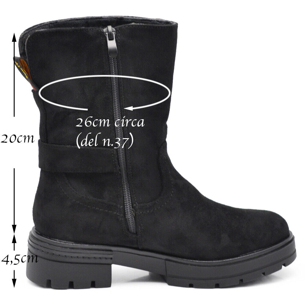 Scarpe Da Donna Biker Stivaletti Imbottiti Pelosi Fibbie Motociclista GR1168