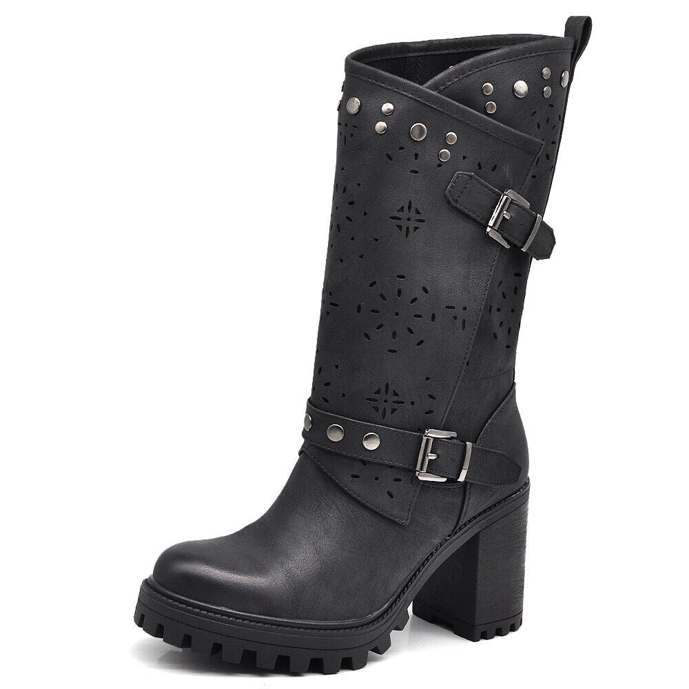 Stivali Stivaletti Tronchetti Primaverili Da Donna Tacco Plateau Platform 669