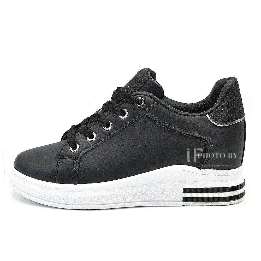 Scarpe Da Ginnastica Sportive Sneaker Bianche Donna Platform Zeppa Rialzo 85-412