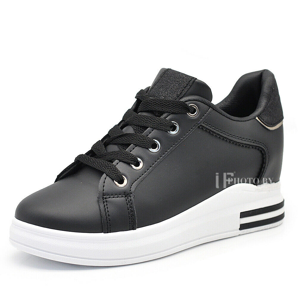 Scarpe Da Ginnastica Sportive Sneaker Bianche Donna Platform Zeppa Rialzo 85-412