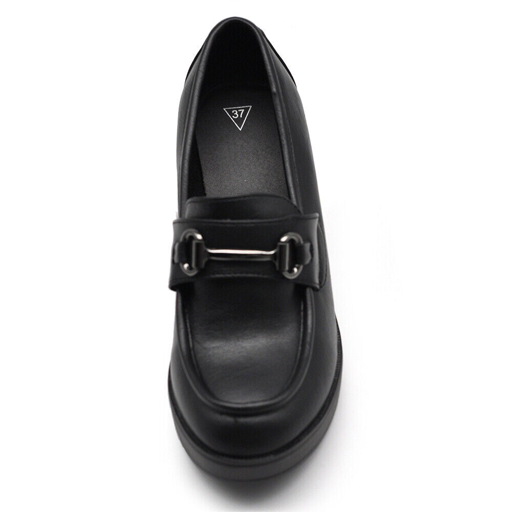 Mocassini Loafers Décolleté Da Donna Morsetto Con Tacco Grosso MP354-12