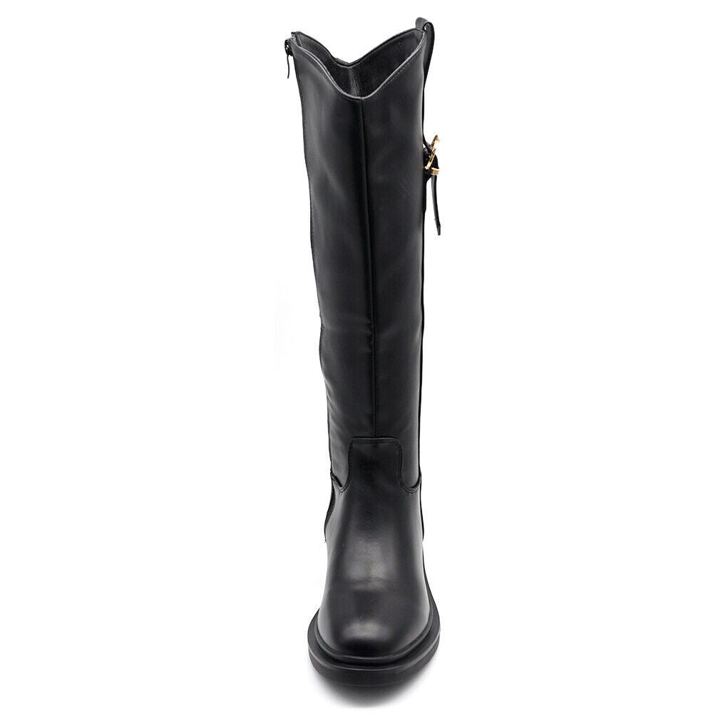 Stivali Cavallerizza Equitazione Biker Motociclista Con Fibbia Da Donna 7977