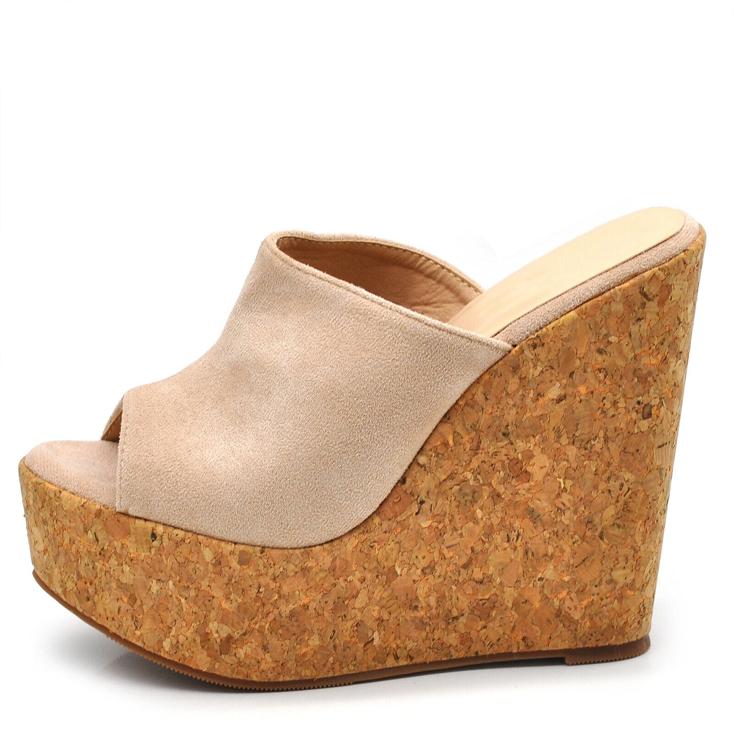 Scarpe Sandali Ciabatte Zoccoli Da Donna Con Zeppa Alta Simil Sughero 2801