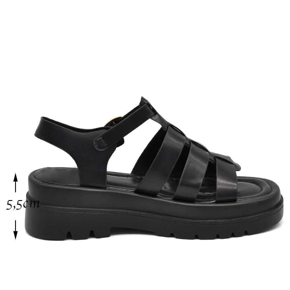 Scarpe Sandali Da Donna Con Platform Ragnetto LB1608-13 nero