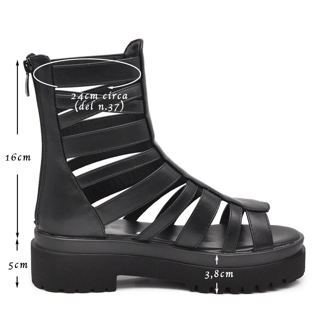 Stivali Estivi Scarpe Sandali Gladiatore Da Donna Con Platform S674-1 nero