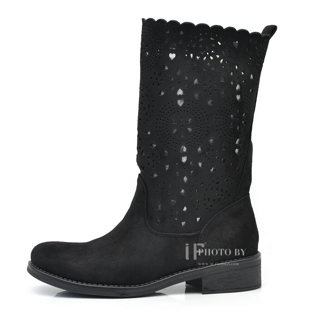 Stivali Stivaletti Biker Motociclista Traforati Primaverili Estivi Da Donna LY70-1