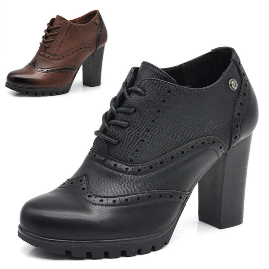 Scarpe Da Donna Tacco Grosso Francesine Duilio Oxford Inglesine stringate CH2183