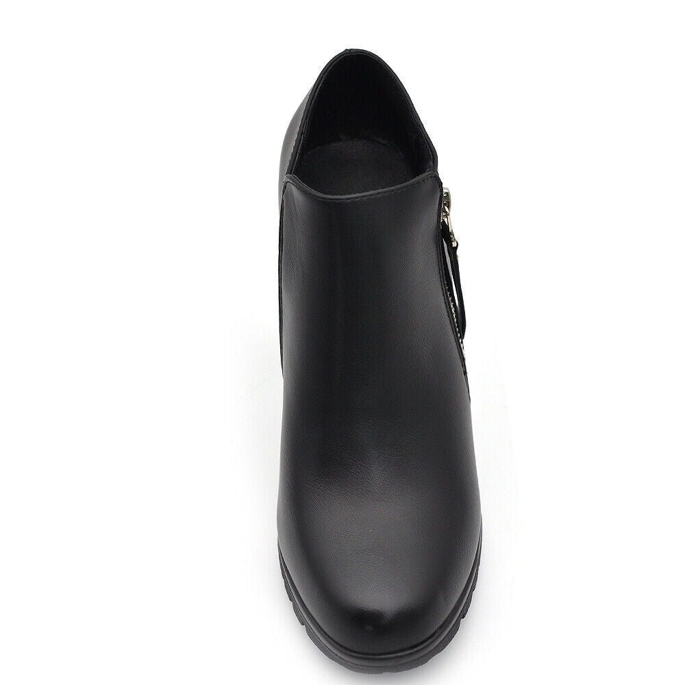 Stivaletti Scarponcini Scarpe Da Donna Francesine Tacco Vintage Zip CH2286