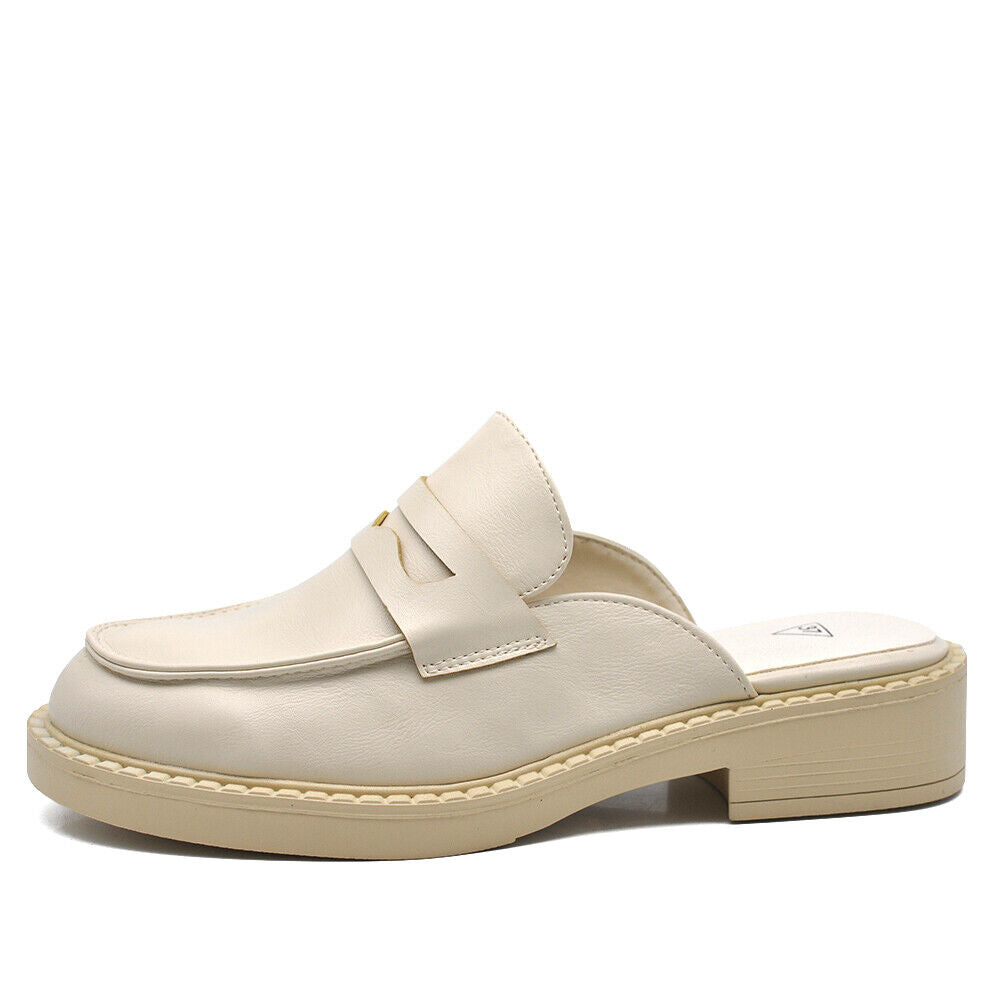 Scarpe Mule Mocassini Sandali Ciabatte Da Donna MP302-12 nero beige