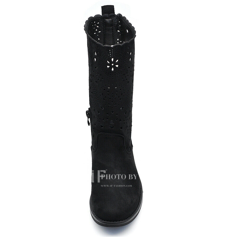 Stivali Stivaletti Biker Motociclista Traforati Primaverili Estivi Da Donna LY70-1