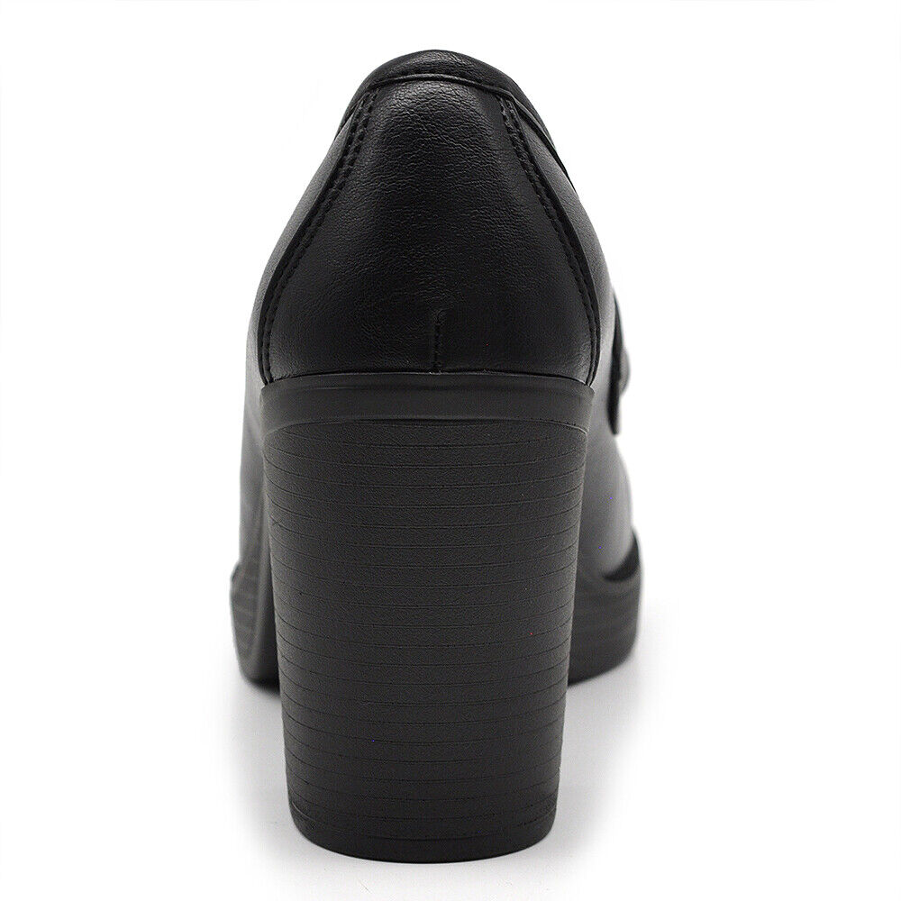 Mocassini Loafers Décolleté Da Donna Morsetto Con Tacco Grosso MP354-12