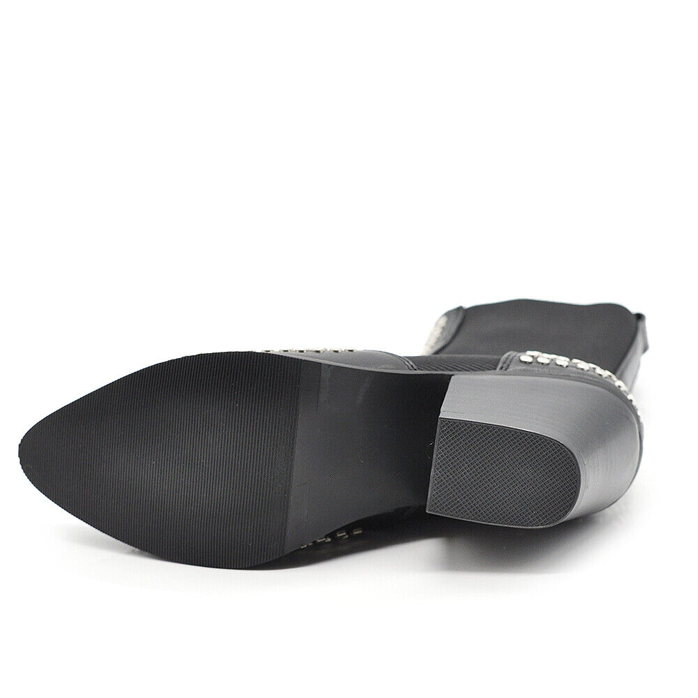 Stivaletti elasticizzati Donna A Punta Camperos Texani Borchie Tacco 15757