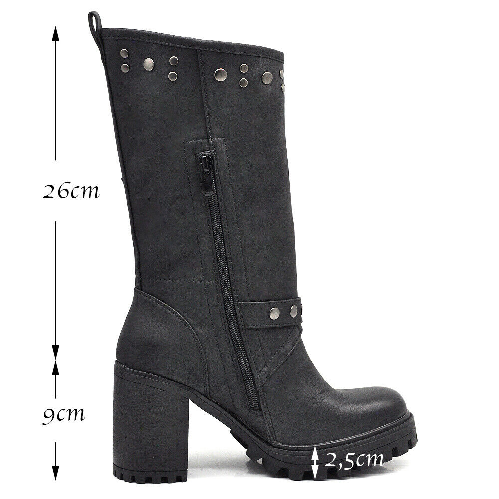 Stivali Stivaletti Tronchetti Primaverili Da Donna Tacco Plateau Platform G673