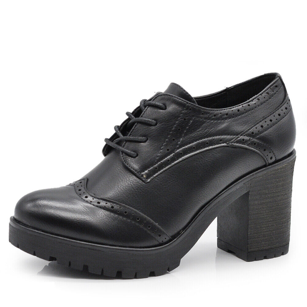 Scarpe Da Donna Tacco Grosso Francesine Duilio Oxford Inglesine stringate IF146