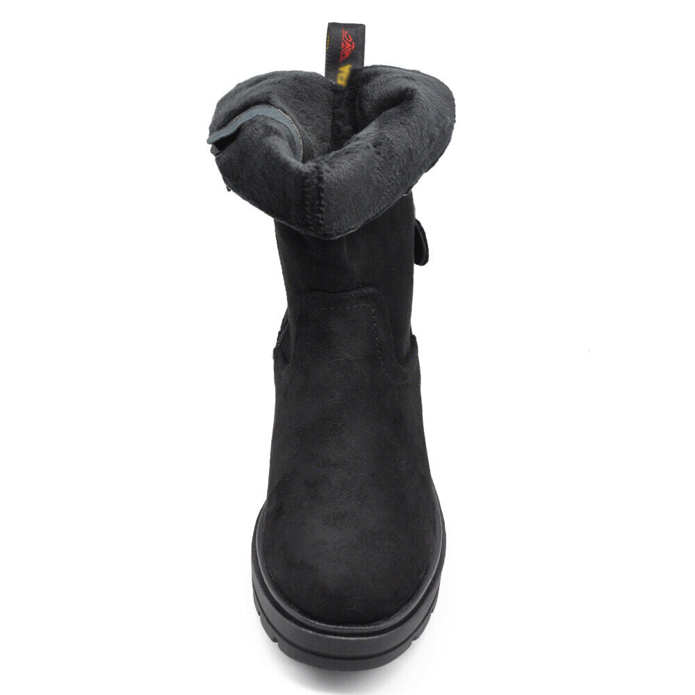Scarpe Da Donna Biker Stivaletti Imbottiti Pelosi Fibbie Motociclista GR1168