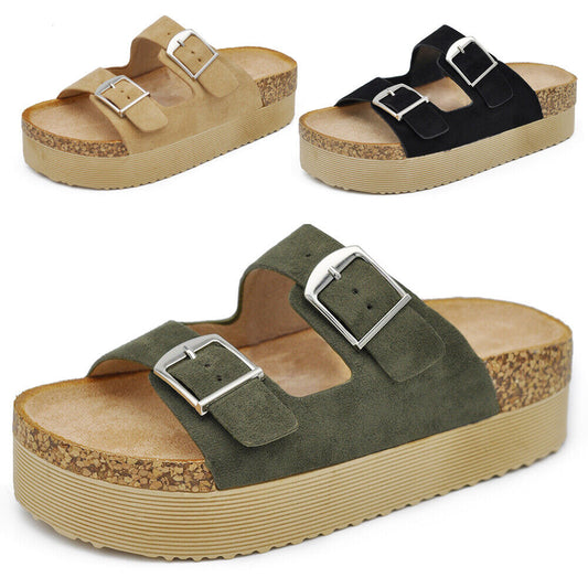 Scarpe Sandali Ciabatte Da Donna Con Fibbie Platform Zeppa SSS91
