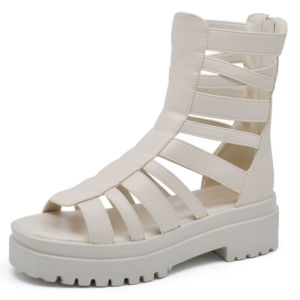 Stivali Estivi Scarpe Sandali Gladiatore Da Donna Con Platform S674-1 nero