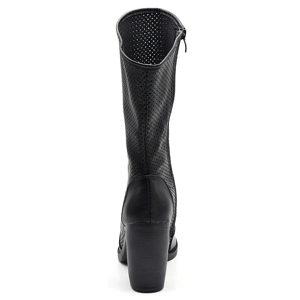 Stivali Tronchetti Camperos Primaverili Estivi Da Donna Tacco Traforati MP315-3