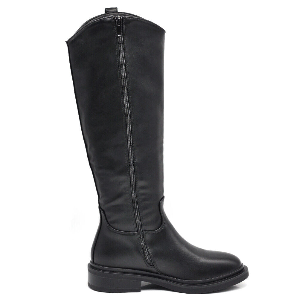 Stivali Cavallerizza Equitazione Biker Motociclista Con Fibbia Da Donna 7977