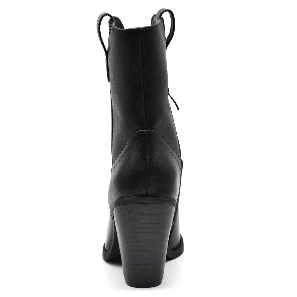Stivali Stivaletti Da Donna Texani Cowboy Western A Punta Con Tacco Alto MP635