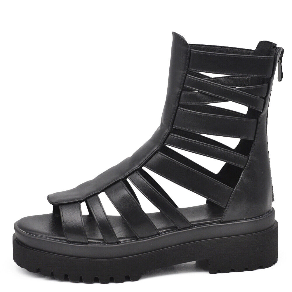 Stivali Estivi Scarpe Sandali Gladiatore Da Donna Con Platform S674-1 nero