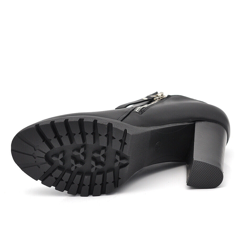 Stivaletti Scarponcini Scarpe Da Donna Francesine Tacco Vintage Zip CH2286