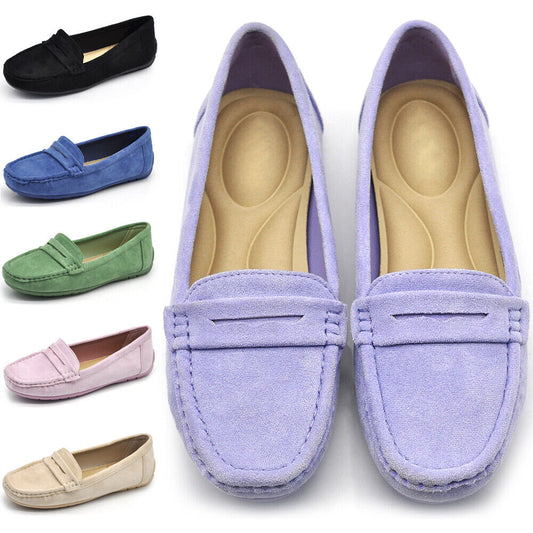 Scarpe Da Donna Mocassini Morbidi Camoscio Sintetico R602-2 rosa beige blu verde lilla