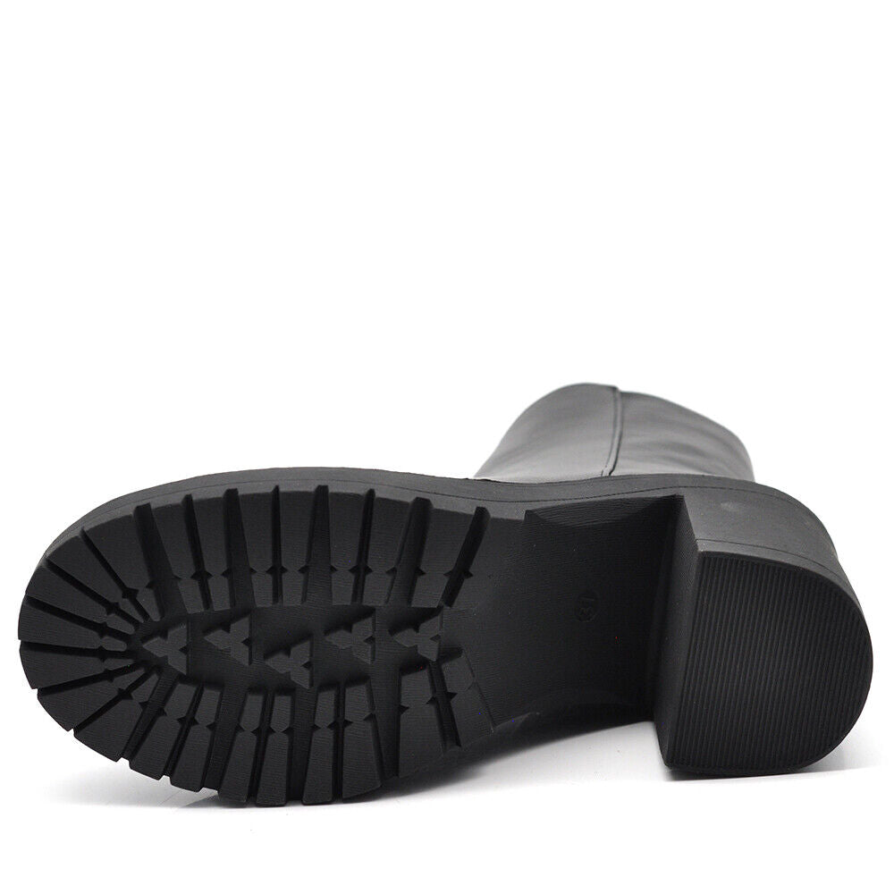 Stivali Stivaletti Tronchetti Da Donna Con Tacco Platform Zeppa MP650 nero beige