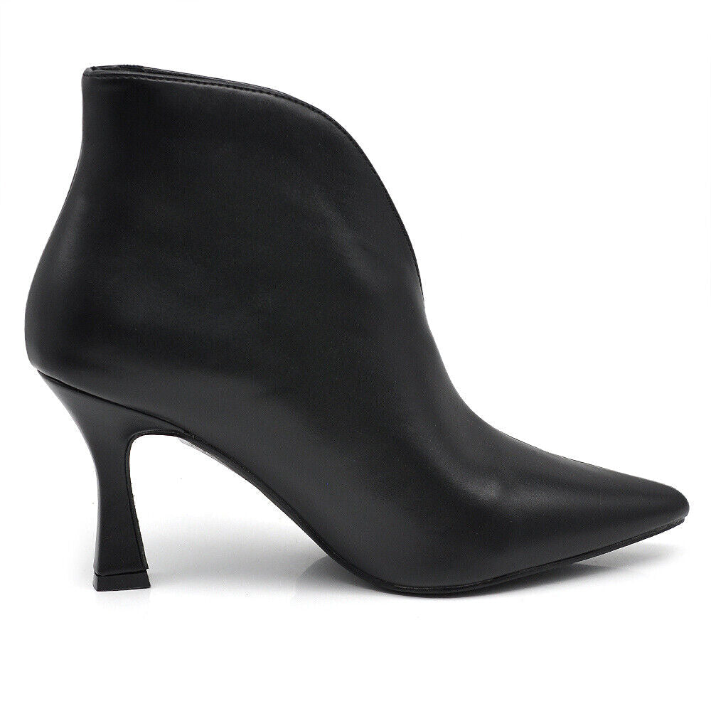 Scarpe Stivali Stivaletti Tronchetto Da Donna Con scollo a V Tacco Punta 9624-2