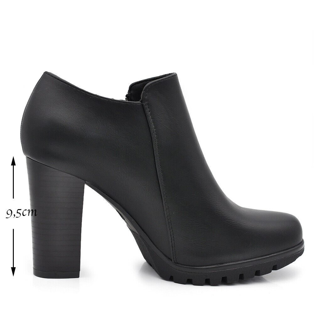 Stivaletti Scarponcini Scarpe Da Donna Francesine Tacco Vintage Zip CH2286