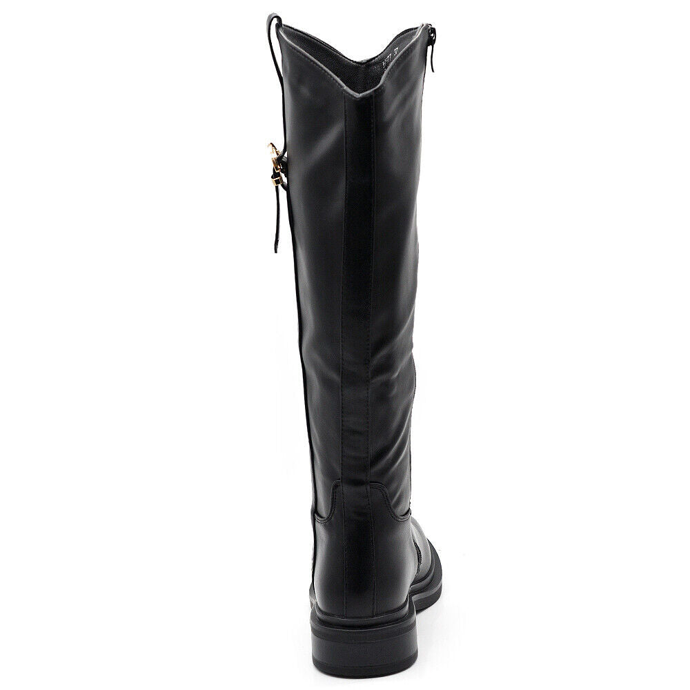 Stivali Cavallerizza Equitazione Biker Motociclista Con Fibbia Da Donna 7977