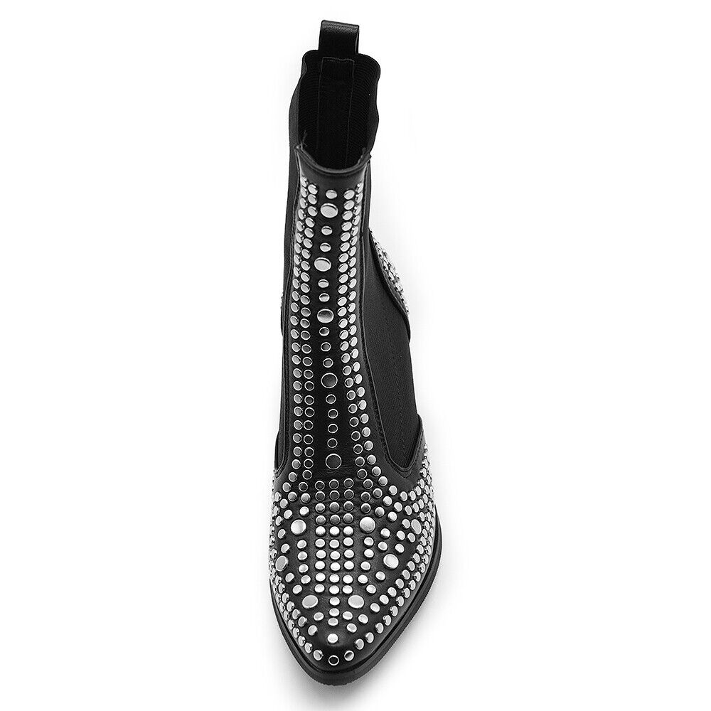 Stivaletti elasticizzati Donna A Punta Camperos Texani Borchie Tacco 15757