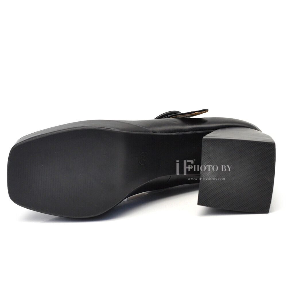Décolleté Scarpe Da Donna Mary Jane Tacco Grosso Con Cinturini JM-9818