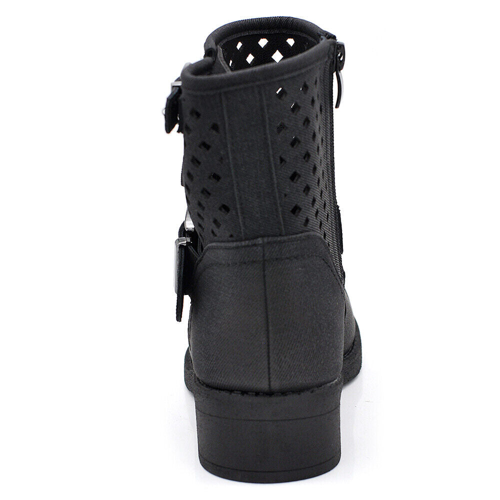 Stivali Stivaletti da Donna Biker Motociclista Primaverili Effetto Jeans 6656