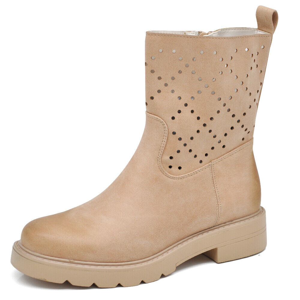 Stivali Stivaletti Catena staccabile Biker Primaverili Estivi Da Donna D7910