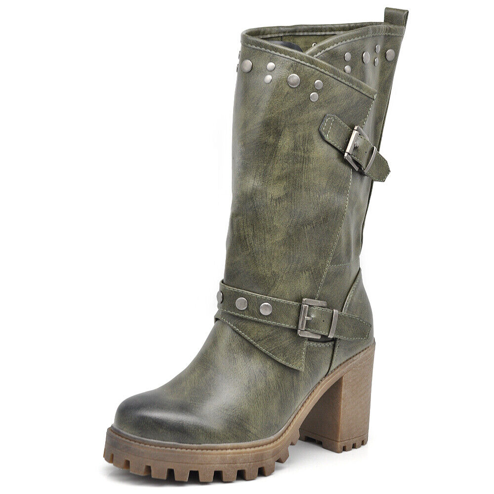 Stivali Stivaletti Tronchetti Primaverili Da Donna Tacco Plateau Platform G673