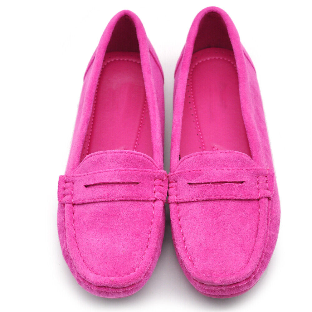 Scarpe Da Donna Mocassini Morbidi Camoscio Sintetico FT245 fucsia blu beige lilla verde